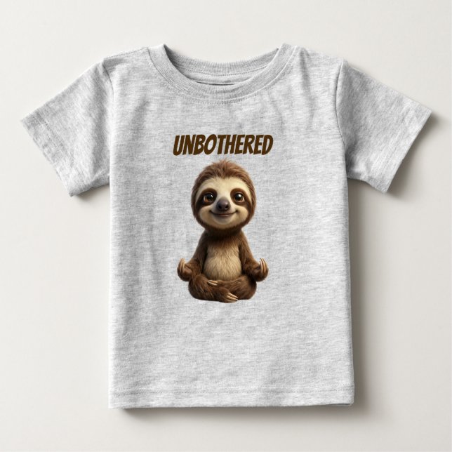 Camiseta De Bebé Perezoso Tranquilo Sin Preocupaciones (Anverso)