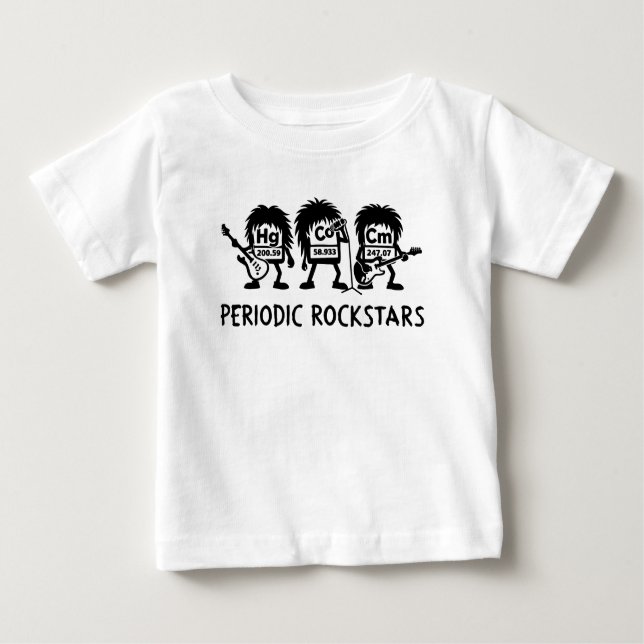 Camiseta De Bebé Periodic Rockstars Chemistry Humor (Anverso)