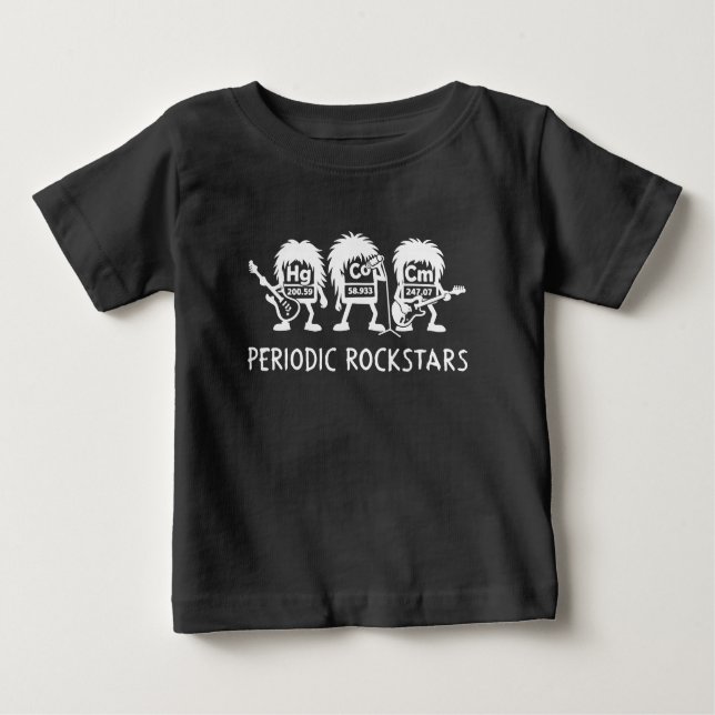 Camiseta De Bebé Periodic Rockstars Chemistry Humor (Anverso)