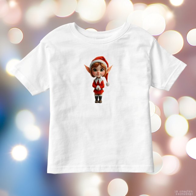 Camiseta De Bebé Perky Chica Navidades Elf Toddler's Tee (Subido por el creador)