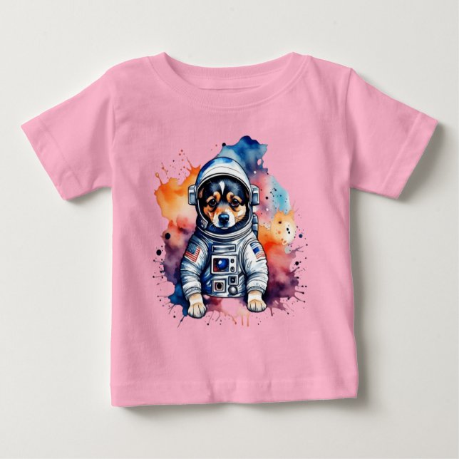 Camiseta De Bebé Perrito astronauta de perro espacial (Anverso)