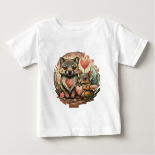 Camiseta De Bebé Perrito de lobo blanco y conejo salvaje