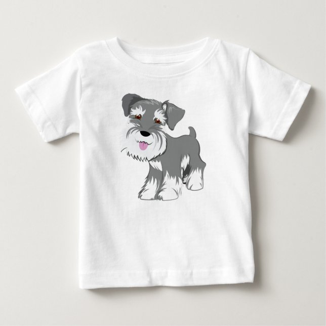 Camiseta De Bebé Perrito del Schnauzer miniatura (Anverso)