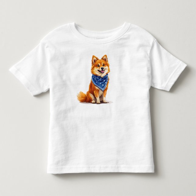 Camiseta De Bebé Perro alegre de estilo cartoon (Anverso)