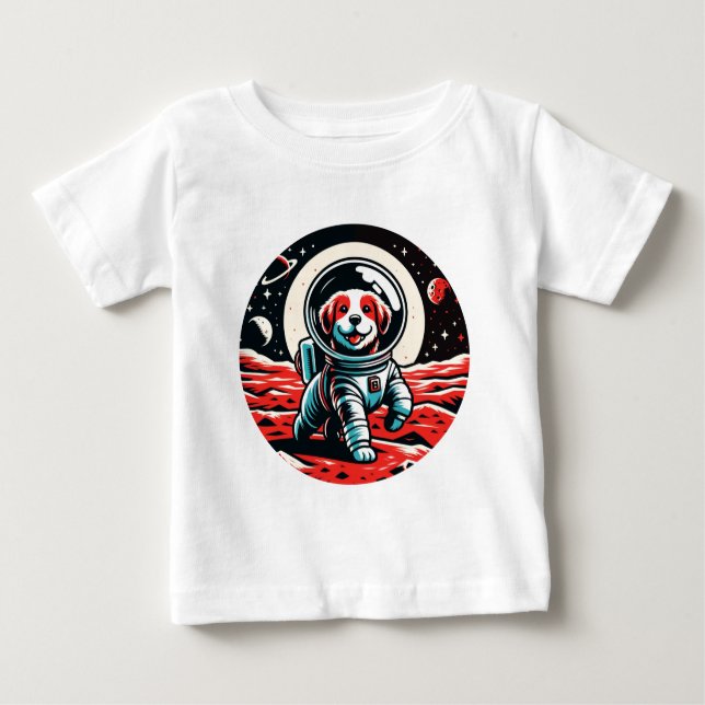 Camiseta De Bebé Perro astronauta - Aventura espacial cósmica canin (Anverso)