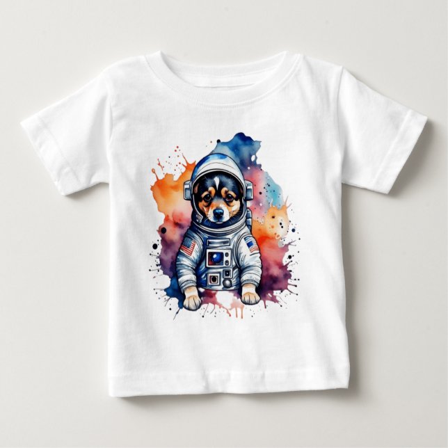 Camiseta De Bebé Perro astronauta de animales de compañía (Anverso)