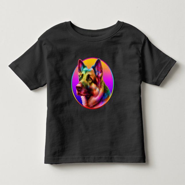 CAMISETA DE BEBÉ PERRO BONITO ARCOÍRIS COLORIDO (Anverso)