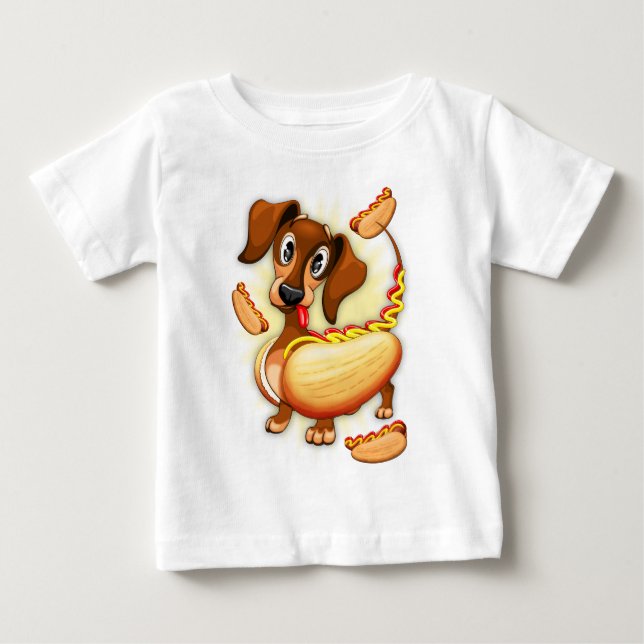 Camiseta De Bebé Perro caliente de Dachshund (Anverso)