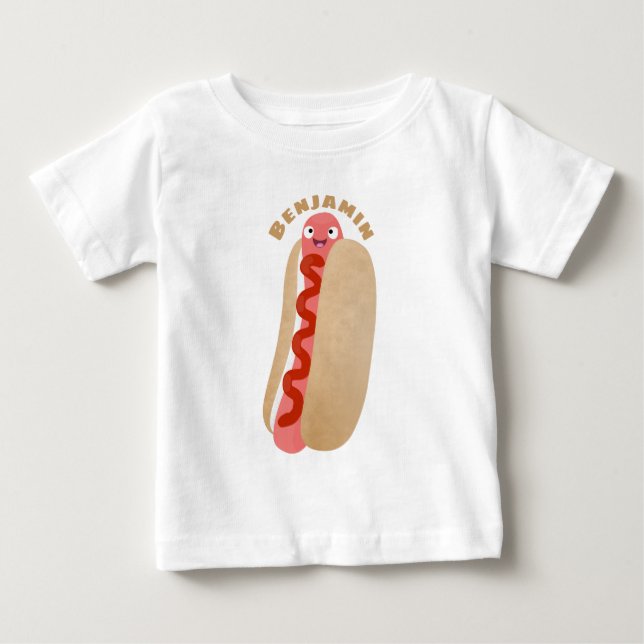 Camiseta De Bebé Perro caliente divertido lindo personalizado Weine (Anverso)