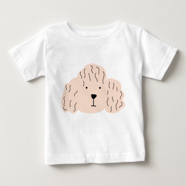 Camiseta De Bebé perro caniche, cachorro, imágenes naturales (Anverso)