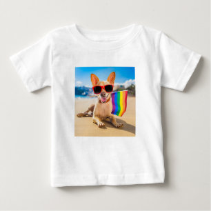 Camiseta De Bebé Perro Chihuahua en la playa