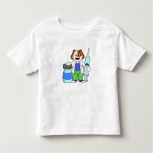 Camiseta De Bebé Perro como Médica con jeringas