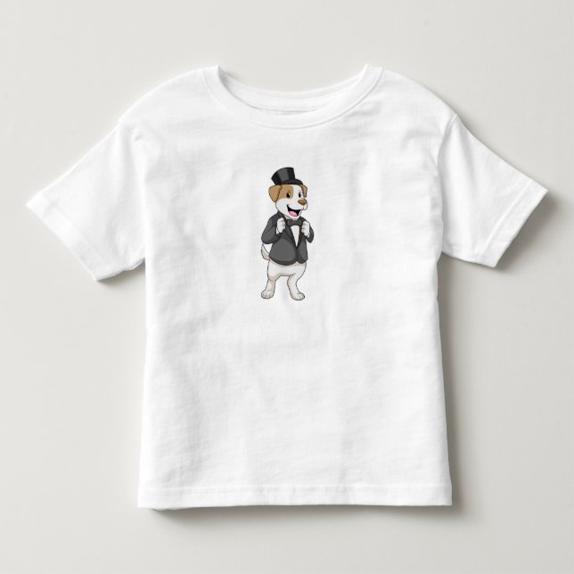 Camiseta De Bebé Perro como novio con cinta (Anverso)