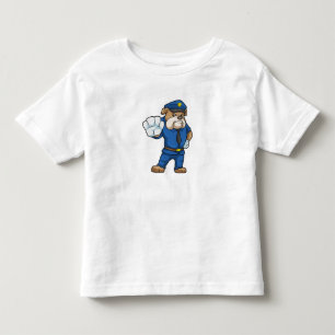 Camiseta De Bebé Perro como oficial de policía con uniforme