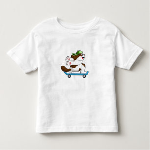 Camiseta De Bebé Perro como patinador con patineta