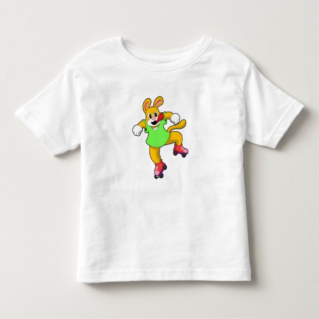 Camiseta De Bebé Perro como patinador en línea con patines en línea (Anverso)