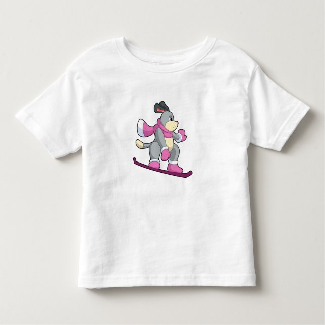 Camiseta De Bebé Perro como snowboard con Sonowboard (Anverso)