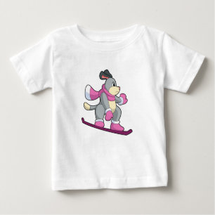 Camiseta De Bebé Perro como snowboard con Sonowboard