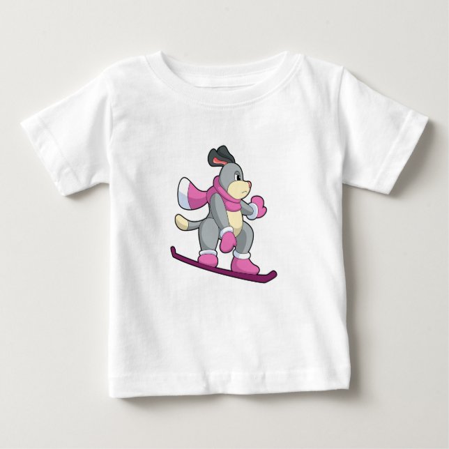 Camiseta De Bebé Perro como snowboard con Sonowboard (Anverso)