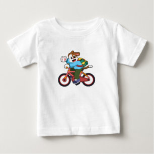 Camiseta De Bebé Perro con bicicleta