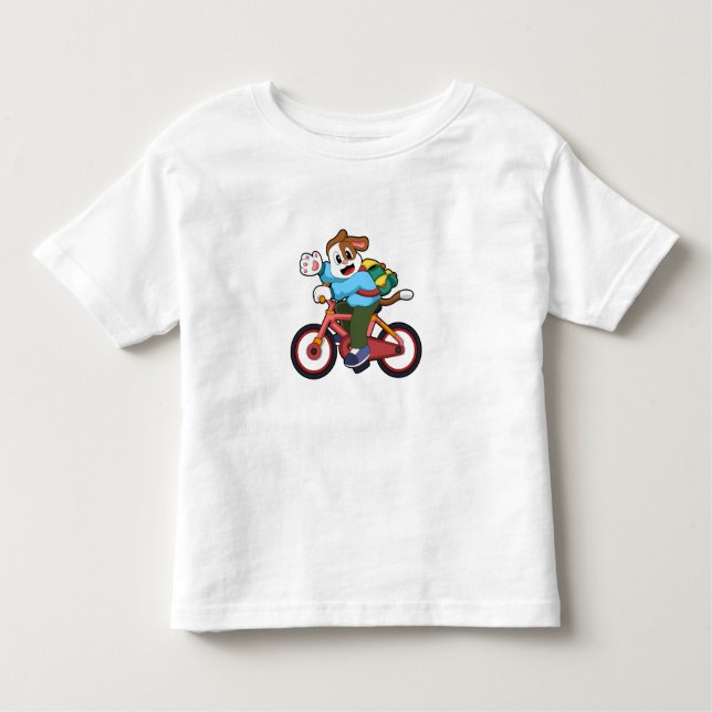 Camiseta De Bebé Perro con bicicleta (Anverso)