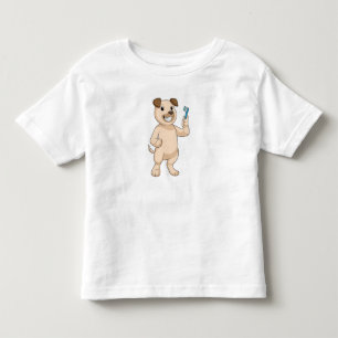 Camiseta De Bebé Perro con cepillo de dientes