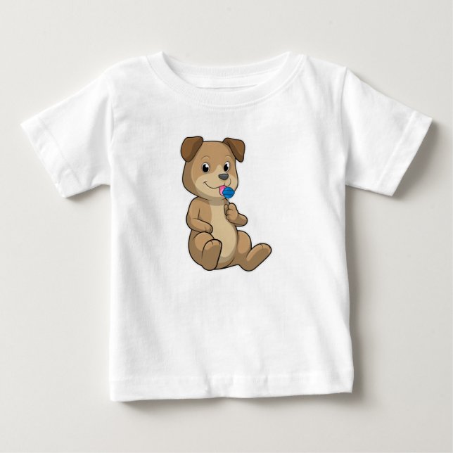 Camiseta De Bebé Perro con Chupachups (Anverso)