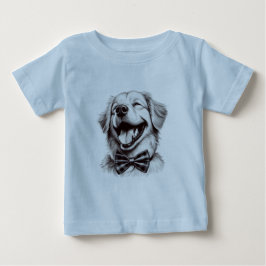 Camiseta De Bebé perro con corbata de arco riendo