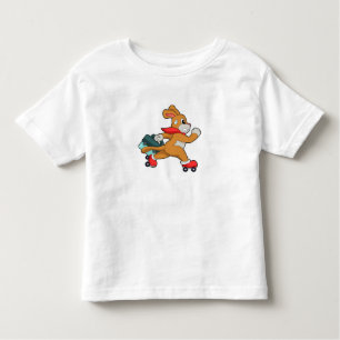 Camiseta De Bebé Perro con patines de rodillos