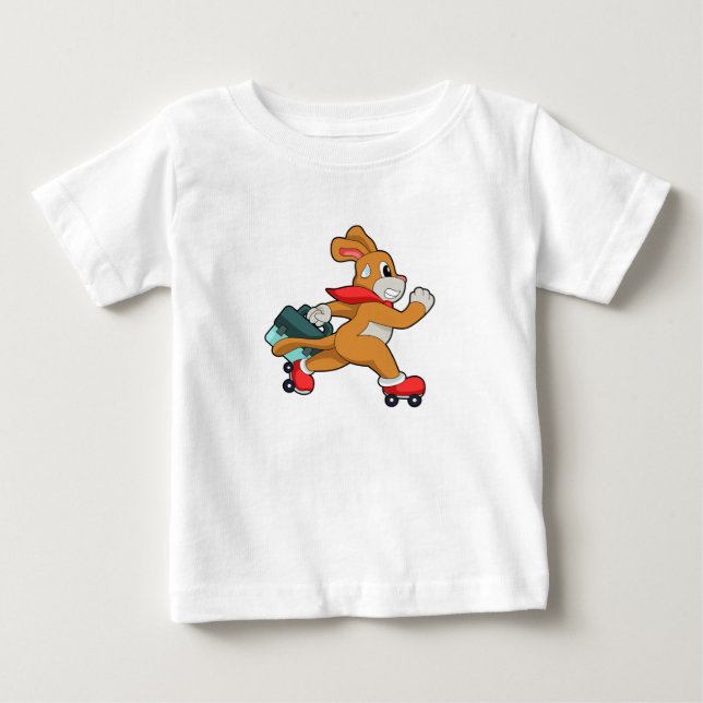 Camiseta De Bebé Perro con patines de ruedas (Anverso)