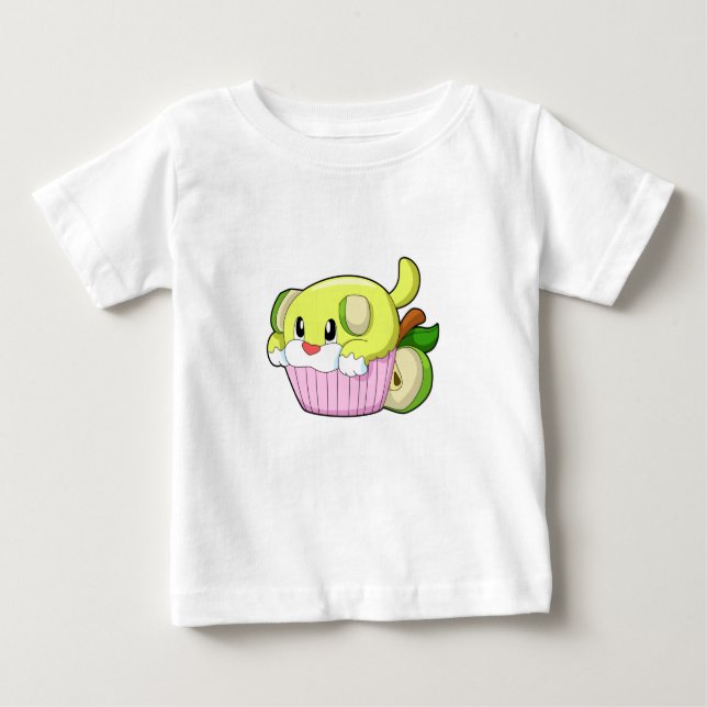 Camiseta De Bebé Perro con torta (Anverso)