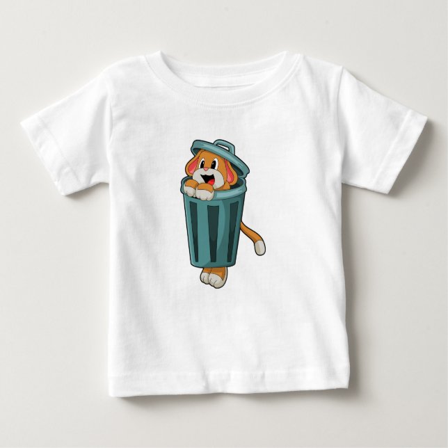 Camiseta De Bebé Perro con Trashcan (Anverso)