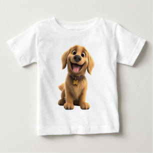 Camiseta De Bebé Perro de aguas dorado 3D – Perro amistoso y lindo