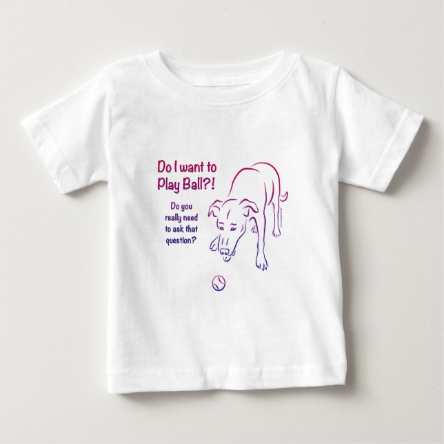 Camiseta De Bebé Perro de bolas de tenis (Anverso)