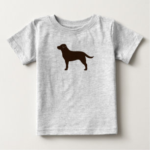 Camiseta De Bebé Perro de Brown de la silueta del labrador