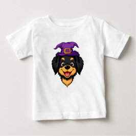Camiseta De Bebé Perro de caricatura con Gorra morado