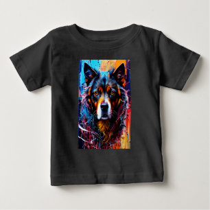Camiseta De Bebé Perro de color de salpicadura abstracto