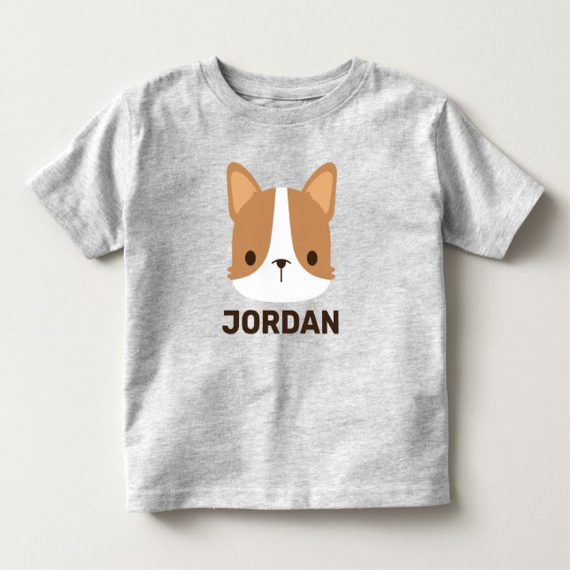 Camiseta De Bebé Perro de Corgi con nombre personalizado (Anverso)
