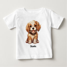Camiseta De Bebé Perro de corte con nombre editable