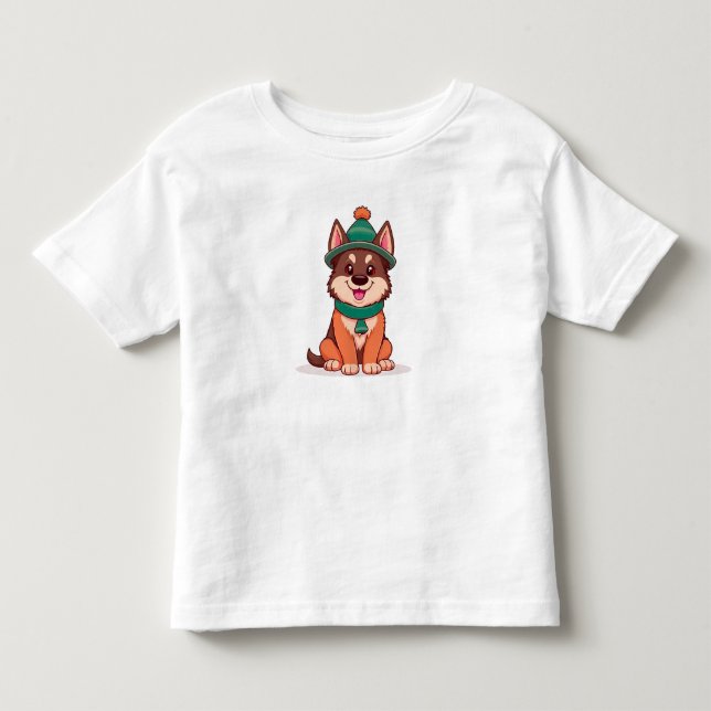 Camiseta De Bebé Perro de dibujos animados lindo (Anverso)