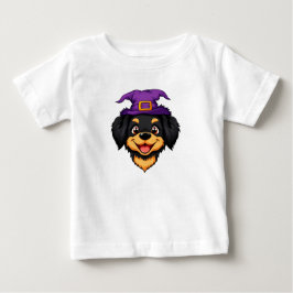 Camiseta De Bebé Perro de dibujos animados lindo que lleva un sombr