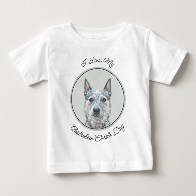 Camiseta De Bebé Perro de ganado australiano - Arte de perro origin (Anverso)