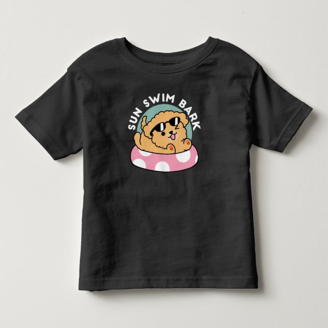 Camiseta De Bebé Perro de la Vibes de Verano - Cachorro flotante co (Anverso)