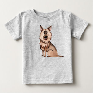 Camiseta De Bebé Perro de Mascota Loco Pastor Alemán Cachorro