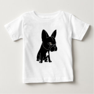 Camiseta De Bebé Perro de perrito negro divertido del bulldog