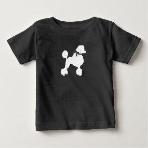 Camiseta De Bebé Perro de perro de caniche francés Baby Shower gris