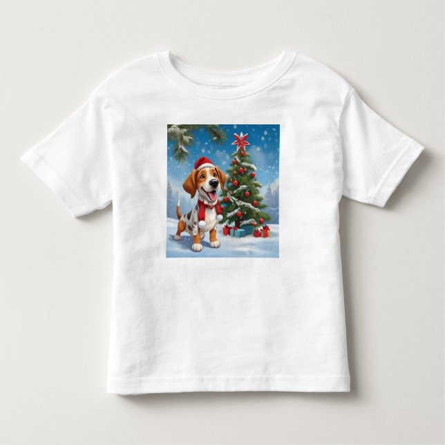 Camiseta De Bebé Perro de Santa Claus (Anverso)