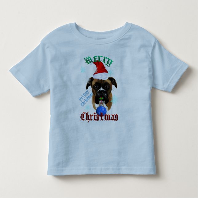 Camiseta De Bebé Perro del boxeador del Maravilloso-Navidad (Anverso)