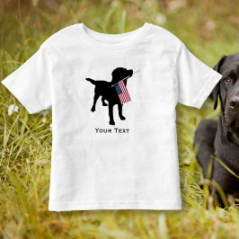 Camiseta De Bebé Perro del Laboratorio Negro con bandera de los Est