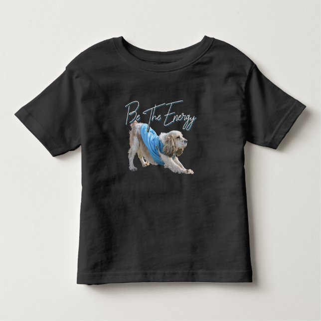 Camiseta De Bebé Perro descendente del yoga - Sea la cita energétic (Anverso)